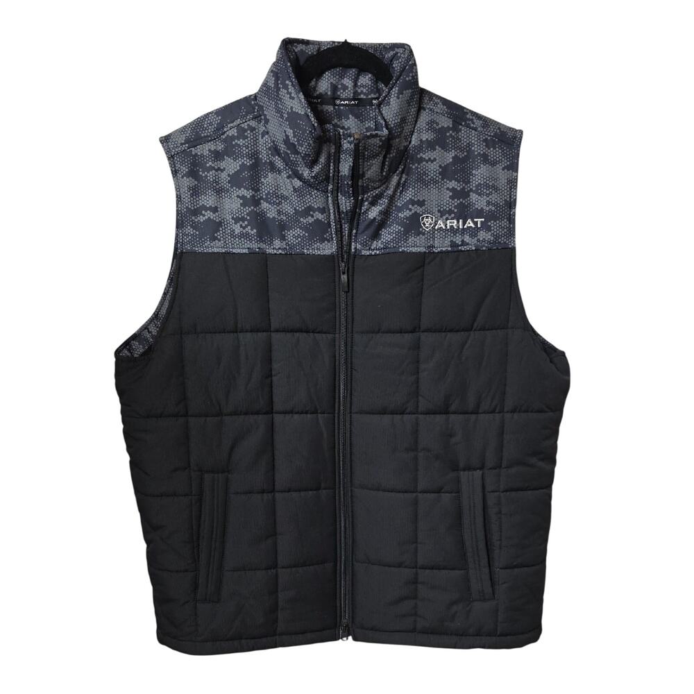 Ariat Colorblock Crius Insulated Black Digi Camo Vest Mens Size XL